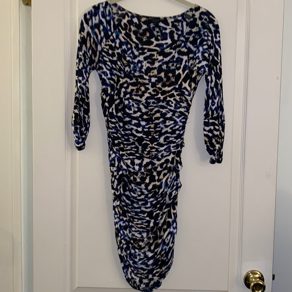 Guess Animal Print Ruched Dress